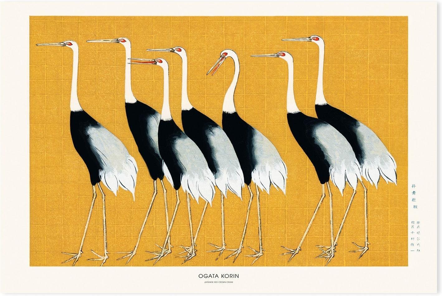 wall-art-print-canvas-poster-framed-Japanese Red Crown Crane-GIOIA-WALL-ART
