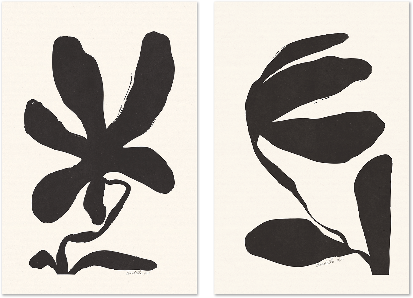 wall-art-print-canvas-poster-framed-Jasmine And Lily, Set Of 2 , By Andelle Art-1