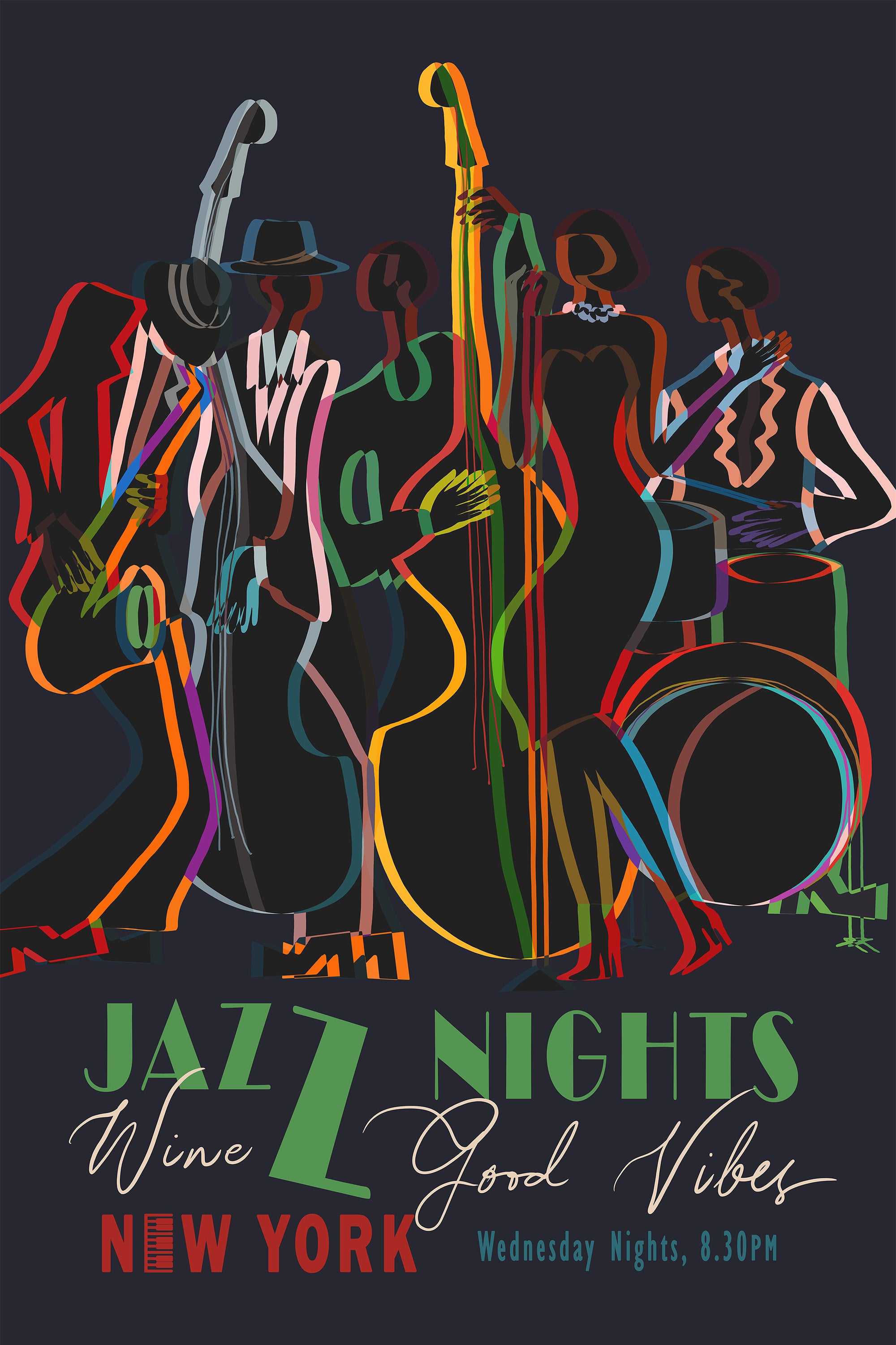 wall-art-print-canvas-poster-framed-Jazz Nights-1