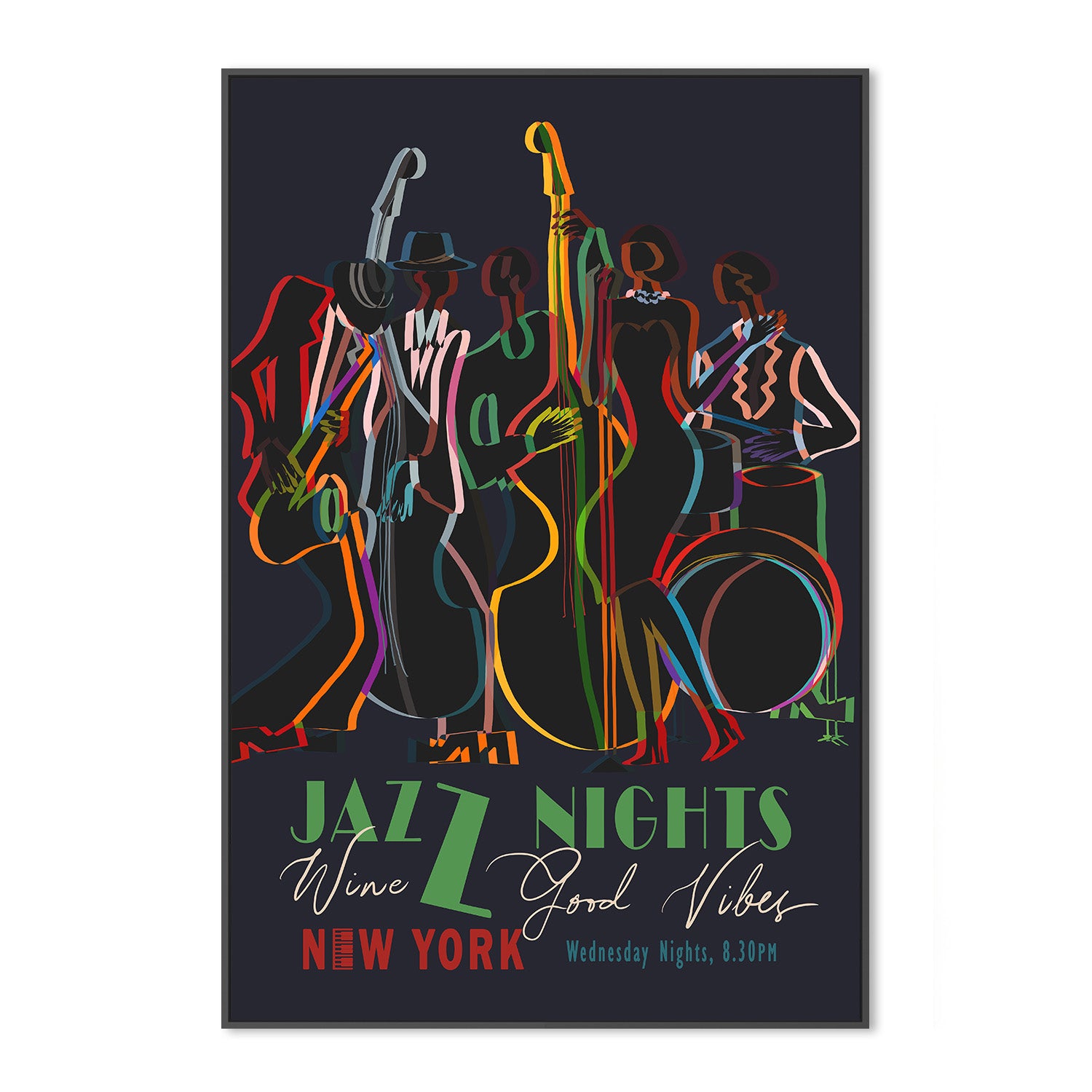 wall-art-print-canvas-poster-framed-Jazz Nights-3