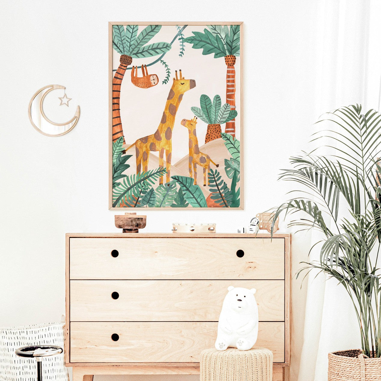 wall-art-print-canvas-poster-framed-Jungle Horizon Giraffe , By Pip and Phee-2