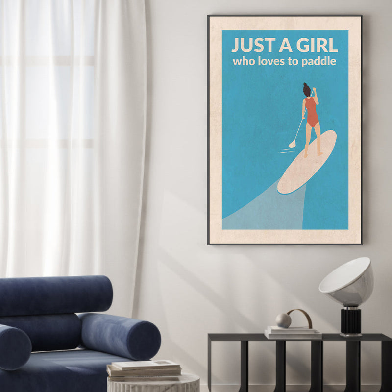 wall-art-print-canvas-poster-framed-Just A Girl Who Loves To Paddle, Style A , By Jon Downer-GIOIA-WALL-ART