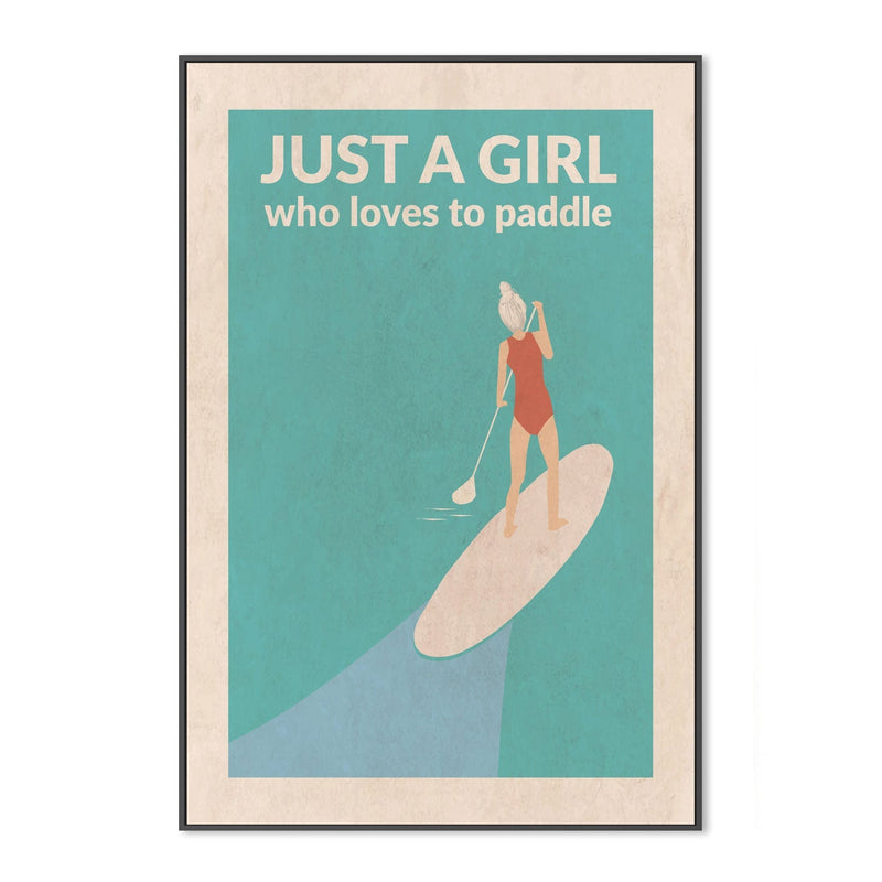 wall-art-print-canvas-poster-framed-Just A Girl Who Loves To Paddle, Style B , By Jon Downer-GIOIA-WALL-ART
