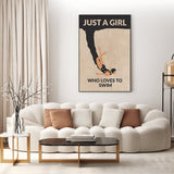 wall-art-print-canvas-poster-framed-Just A Girl Who Loves To Swim, Style A , By Jon Downer-GIOIA-WALL-ART