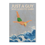 wall-art-print-canvas-poster-framed-Just A Guy Who Loves To Swim, Style A , By Jon Downer-GIOIA-WALL-ART