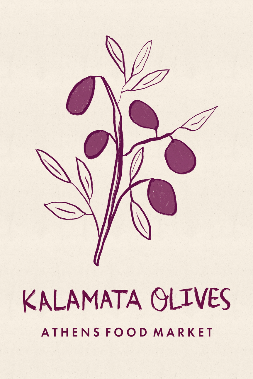 wall-art-print-canvas-poster-framed-Kalamata Olives, Athens Food Market , By Lia Nell-1