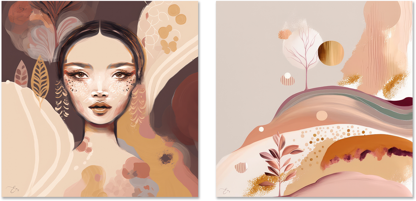 wall-art-print-canvas-poster-framed-Kaori And Letitia, Set Of 2 , By Bella Eve-GIOIA-WALL-ART
