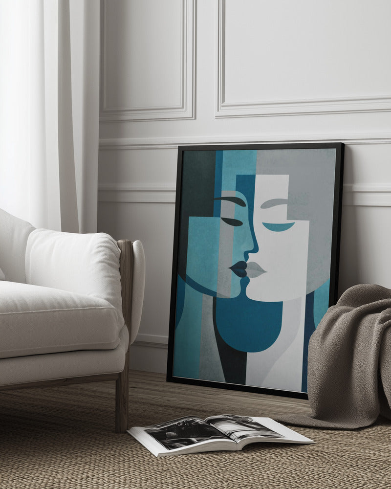 wall-art-print-canvas-poster-framed-Kiss Me Teal Grey-10