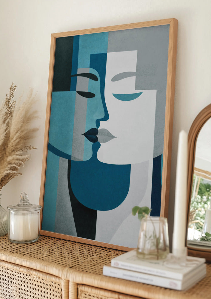 wall-art-print-canvas-poster-framed-Kiss Me Teal Grey-11