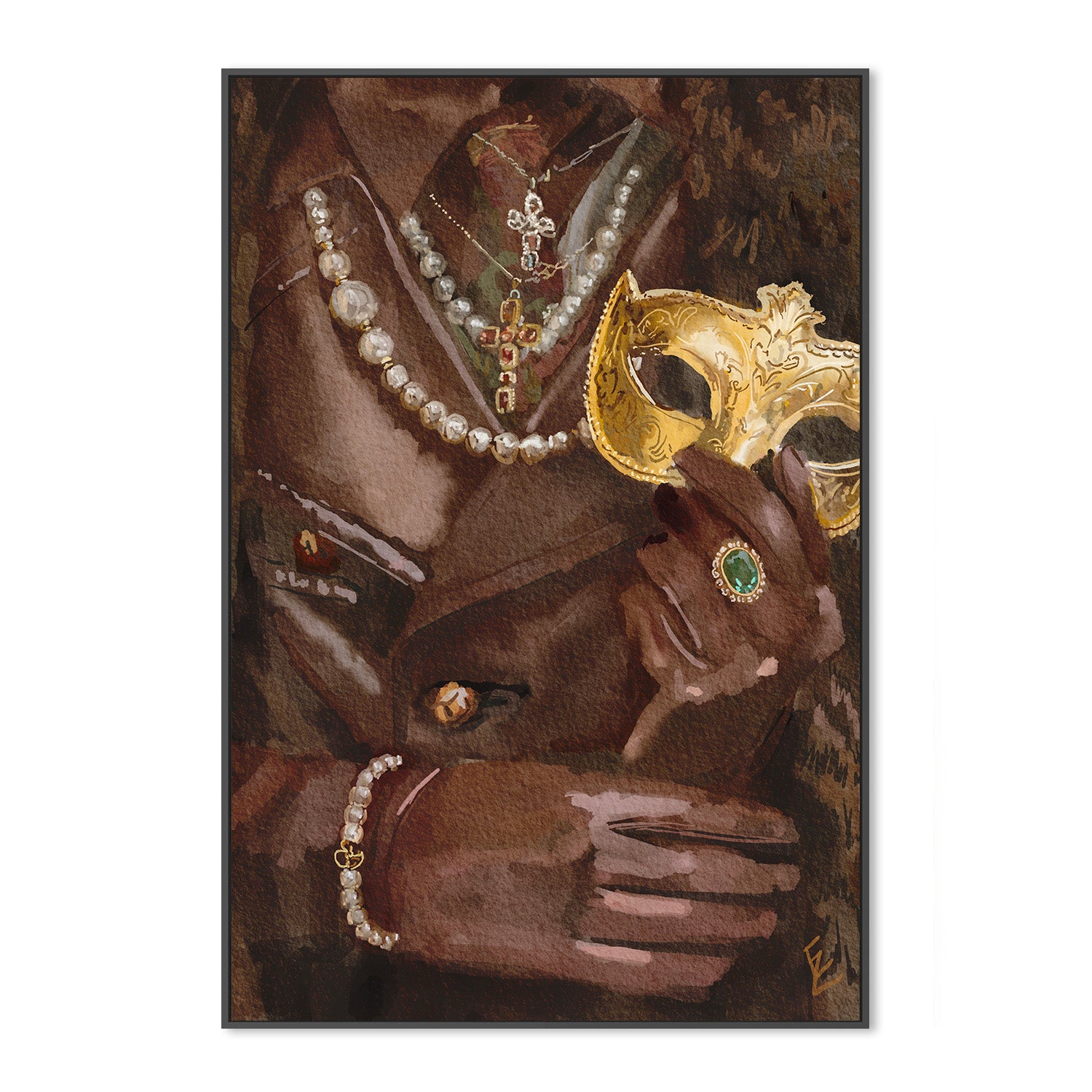 wall-art-print-canvas-poster-framed-La donna con le perle-3