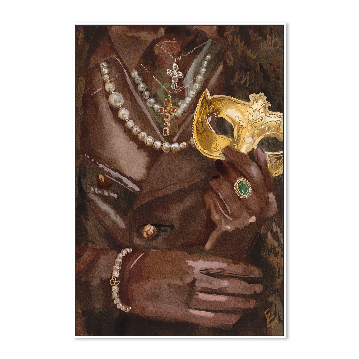 wall-art-print-canvas-poster-framed-La donna con le perle-5