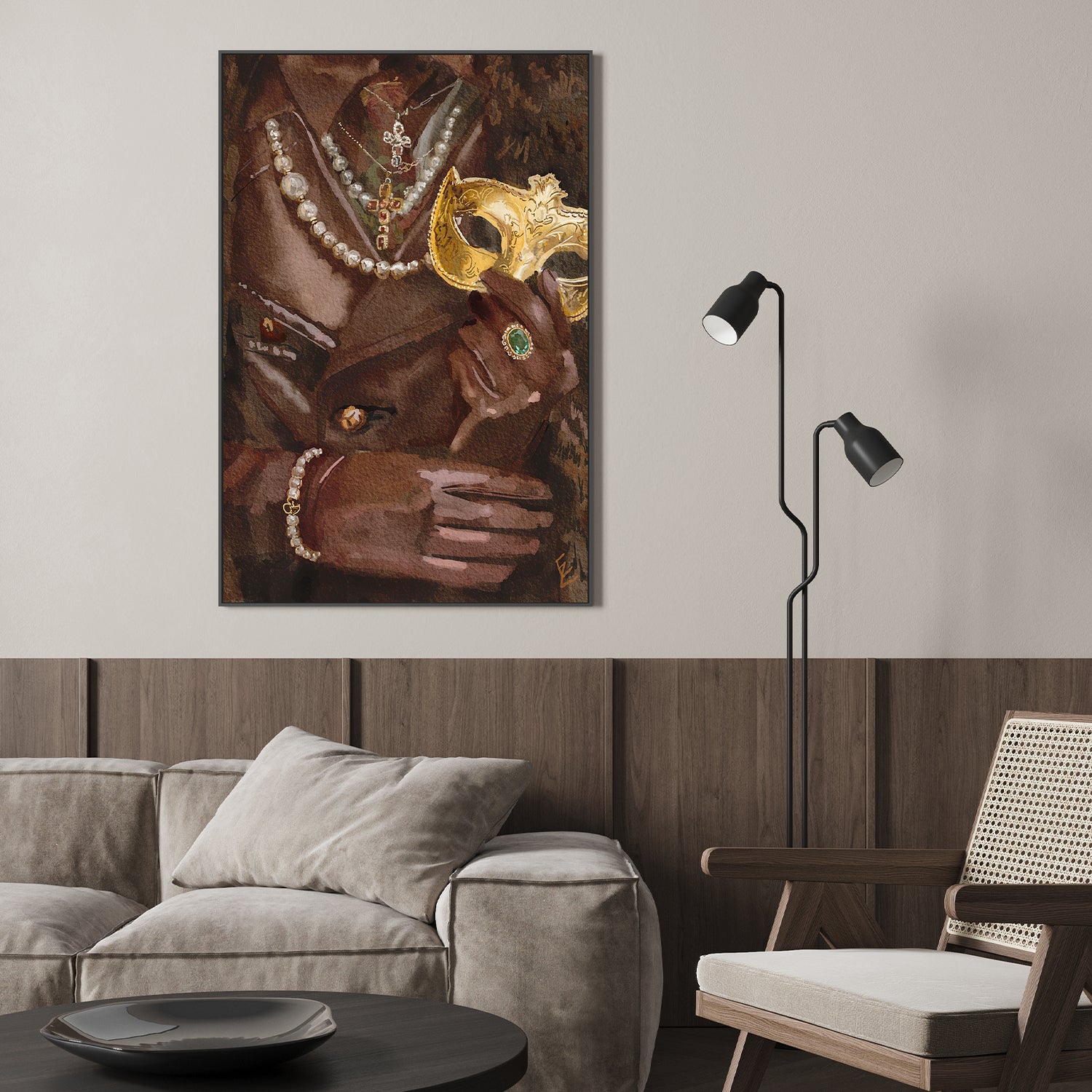wall-art-print-canvas-poster-framed-La donna con le perle-9
