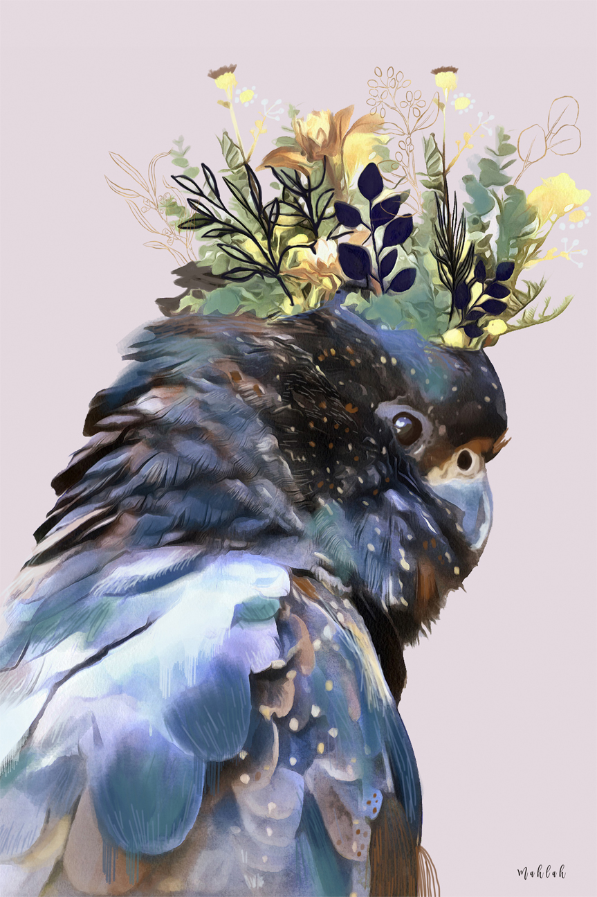 wall-art-print-canvas-poster-framed-Lady Cockatoo , By Inkheart Designs-1