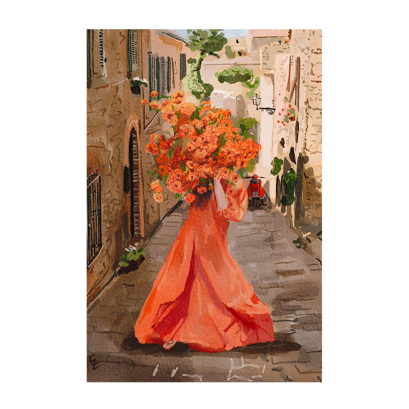 wall-art-print-canvas-poster-framed-Lady In Orange , By Ekaterina Zagorska-1