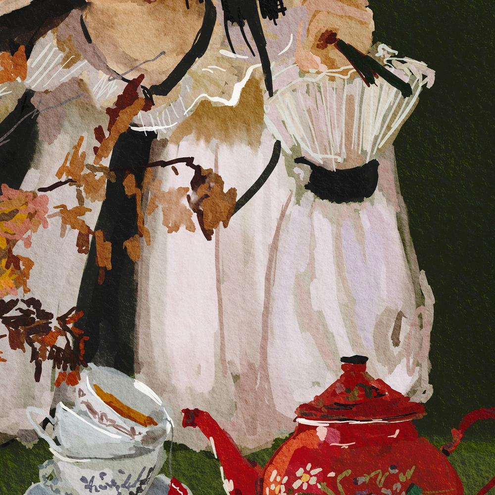 wall-art-print-canvas-poster-framed-lady with the red teapot-11