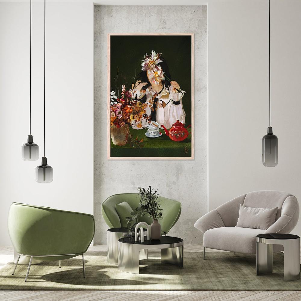 wall-art-print-canvas-poster-framed-lady with the red teapot-8