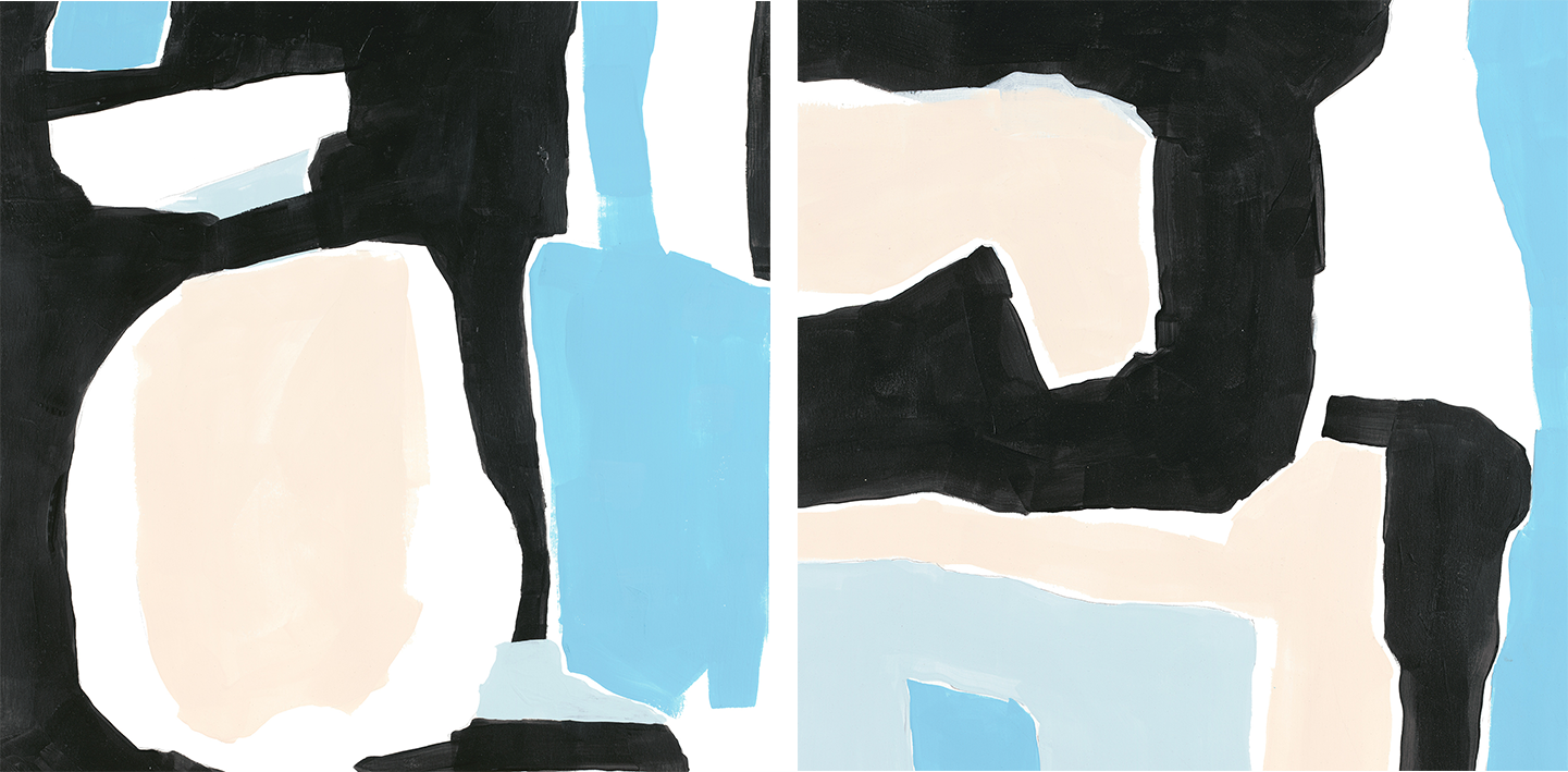 wall-art-print-canvas-poster-framed-Laila Abstract, Style A & B, Set Of 2 , By Megan Swartz-1