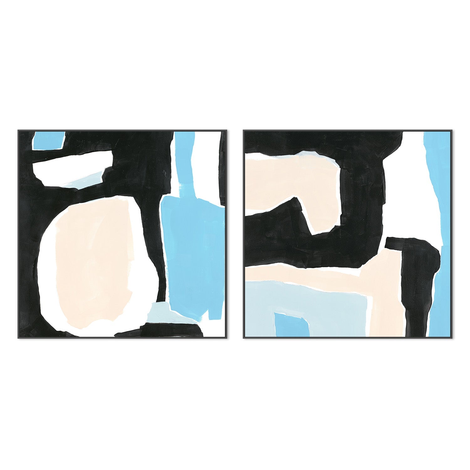 wall-art-print-canvas-poster-framed-Laila Abstract, Style A & B, Set Of 2 , By Megan Swartz-3