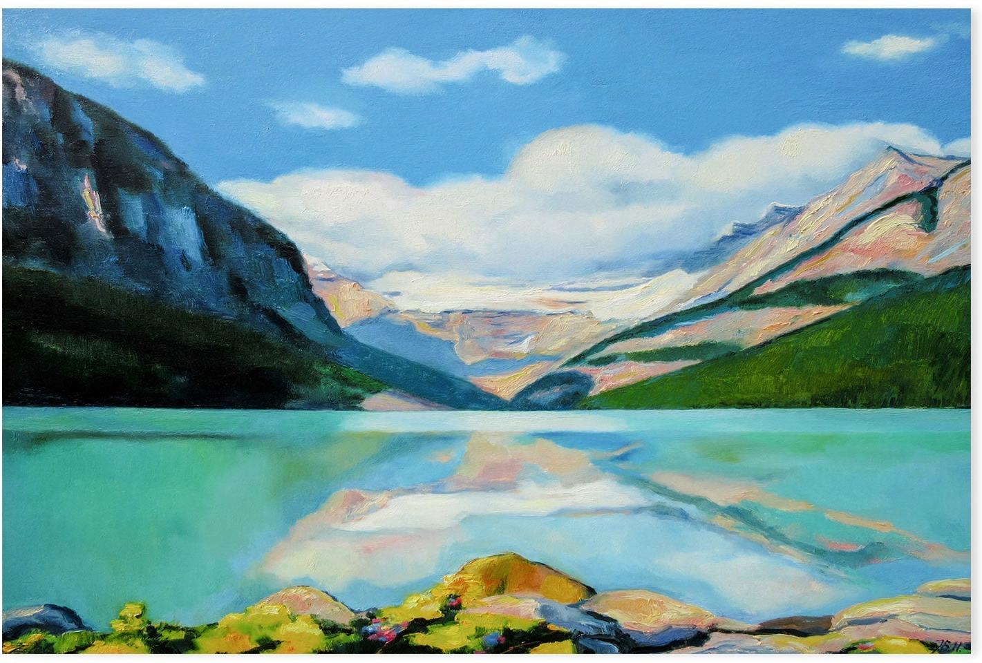 wall-art-print-canvas-poster-framed-Lake Louise , By Ieva Baklane-GIOIA-WALL-ART