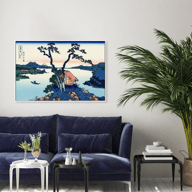 wall-art-print-canvas-poster-framed-Lake Suwa in the Shinano province-by-Katsushika Hokusai-Gioia Wall Art