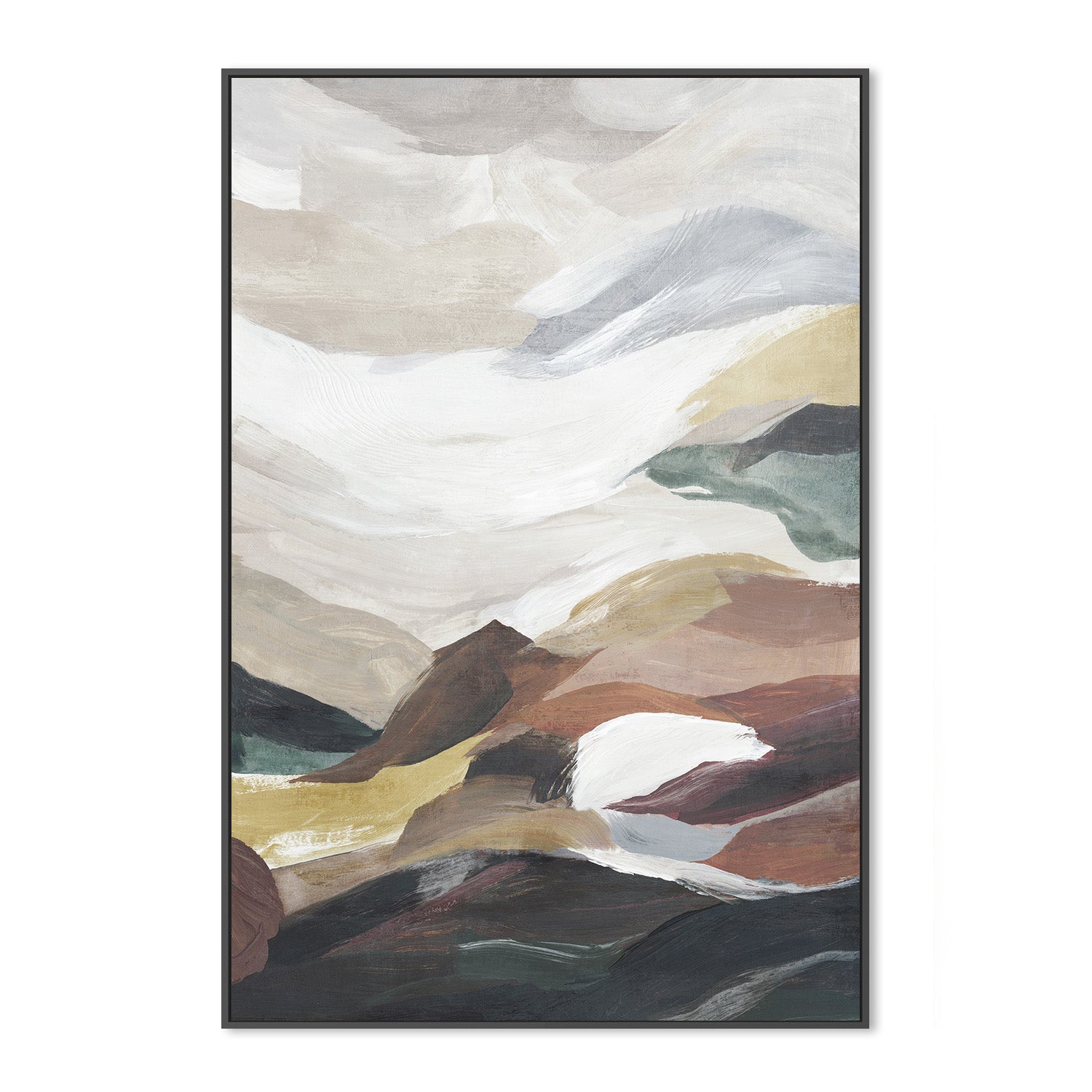 wall-art-print-canvas-poster-framed-Layered Hills Under Soft Clouds-3