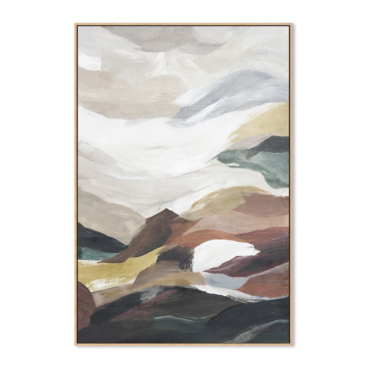 wall-art-print-canvas-poster-framed-Layered Hills Under Soft Clouds-4