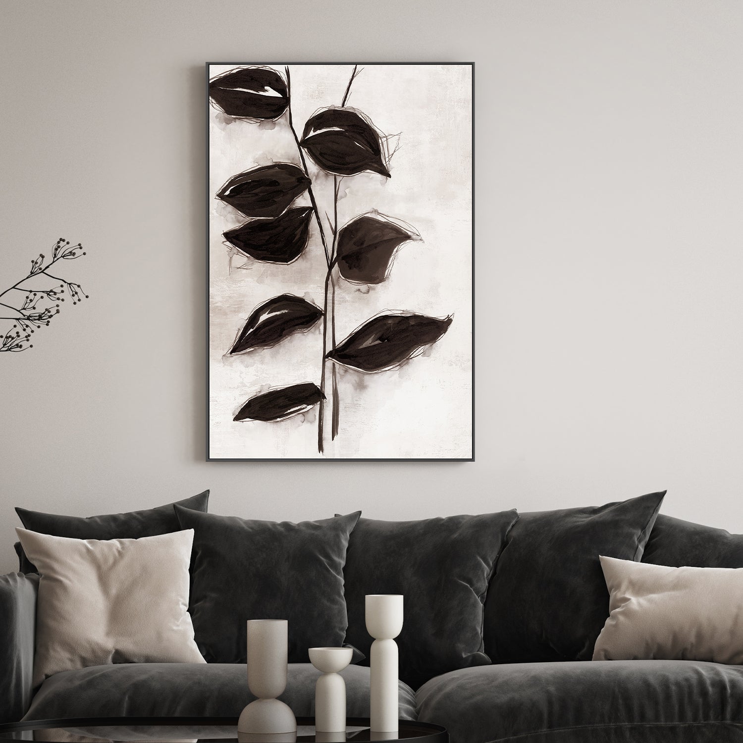 wall-art-print-canvas-poster-framed-Leaves, Style A , By Eva Watts-2