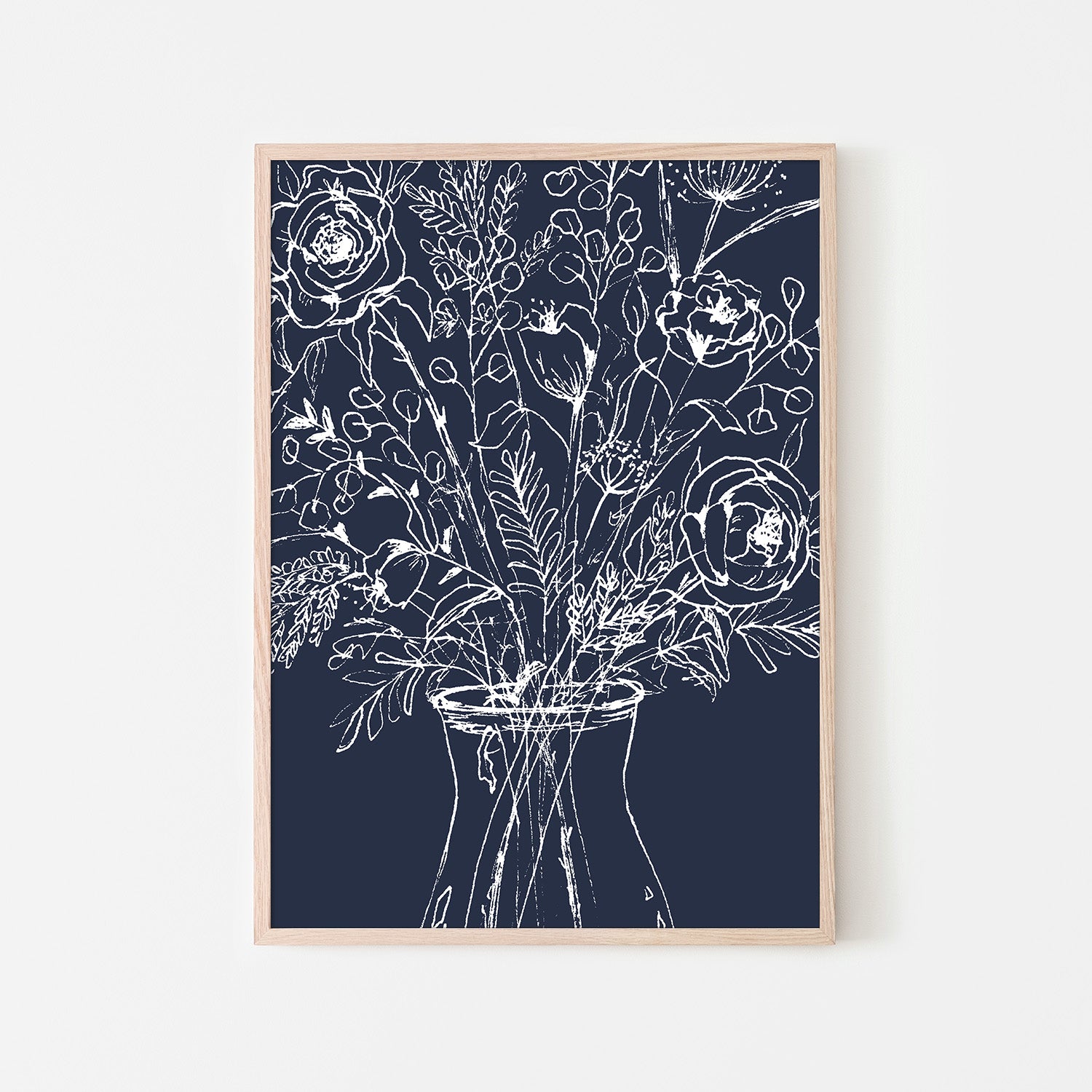 wall-art-print-canvas-poster-framed-leaves+flowers-6