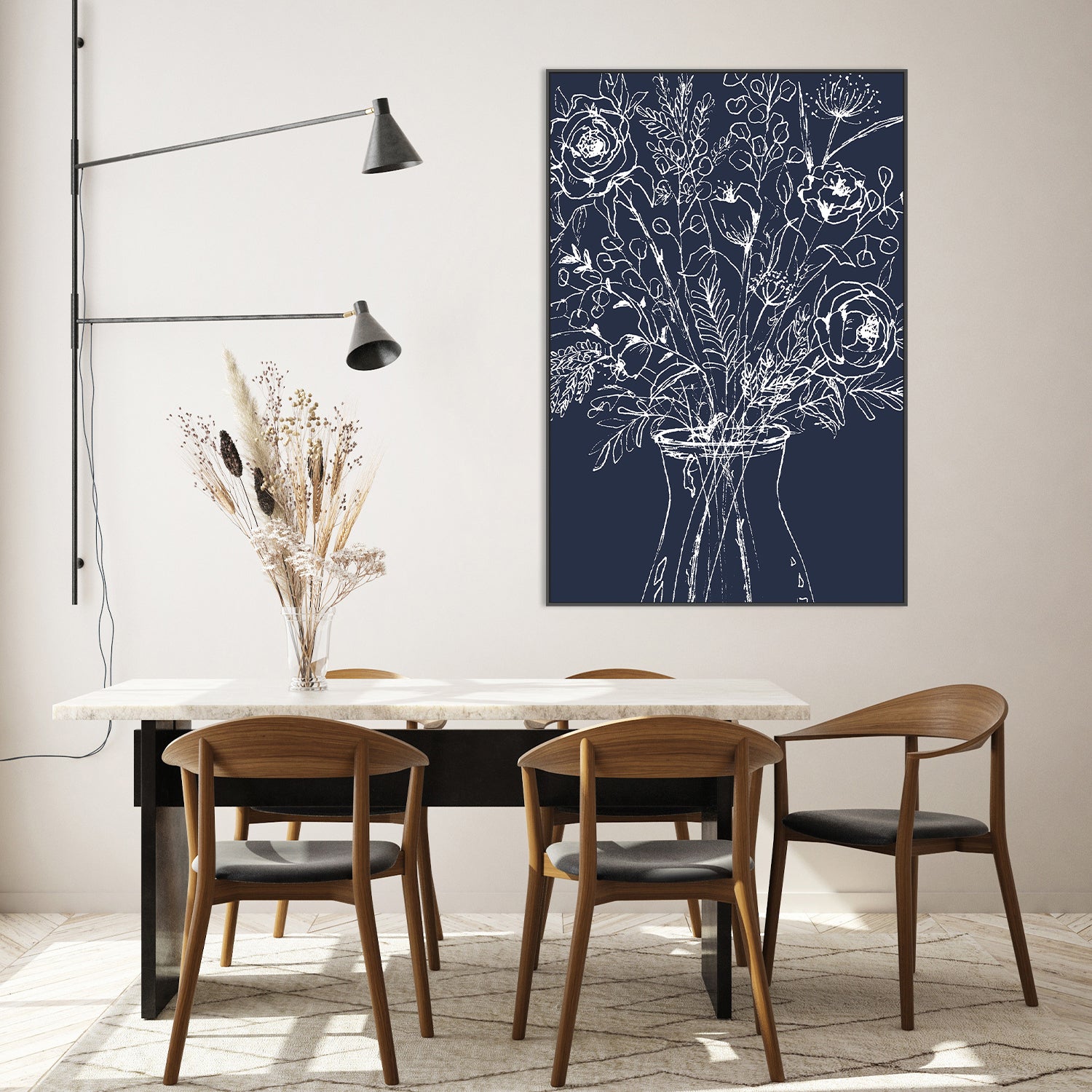wall-art-print-canvas-poster-framed-leaves+flowers-9