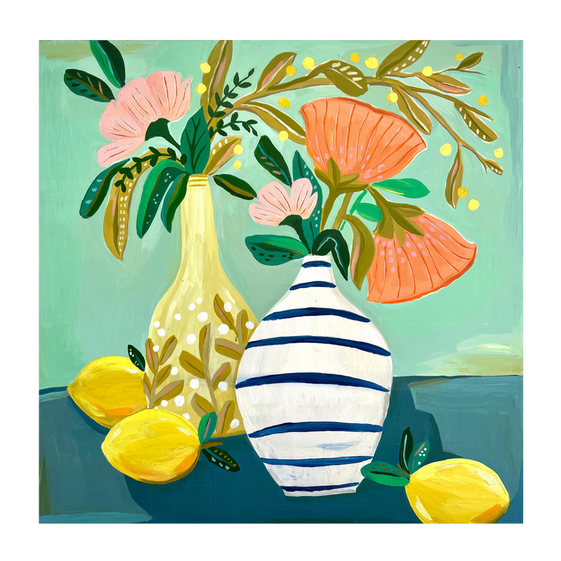 wall-art-print-canvas-poster-framed-Lemons And Blooms , By Kelly Angelovic-1
