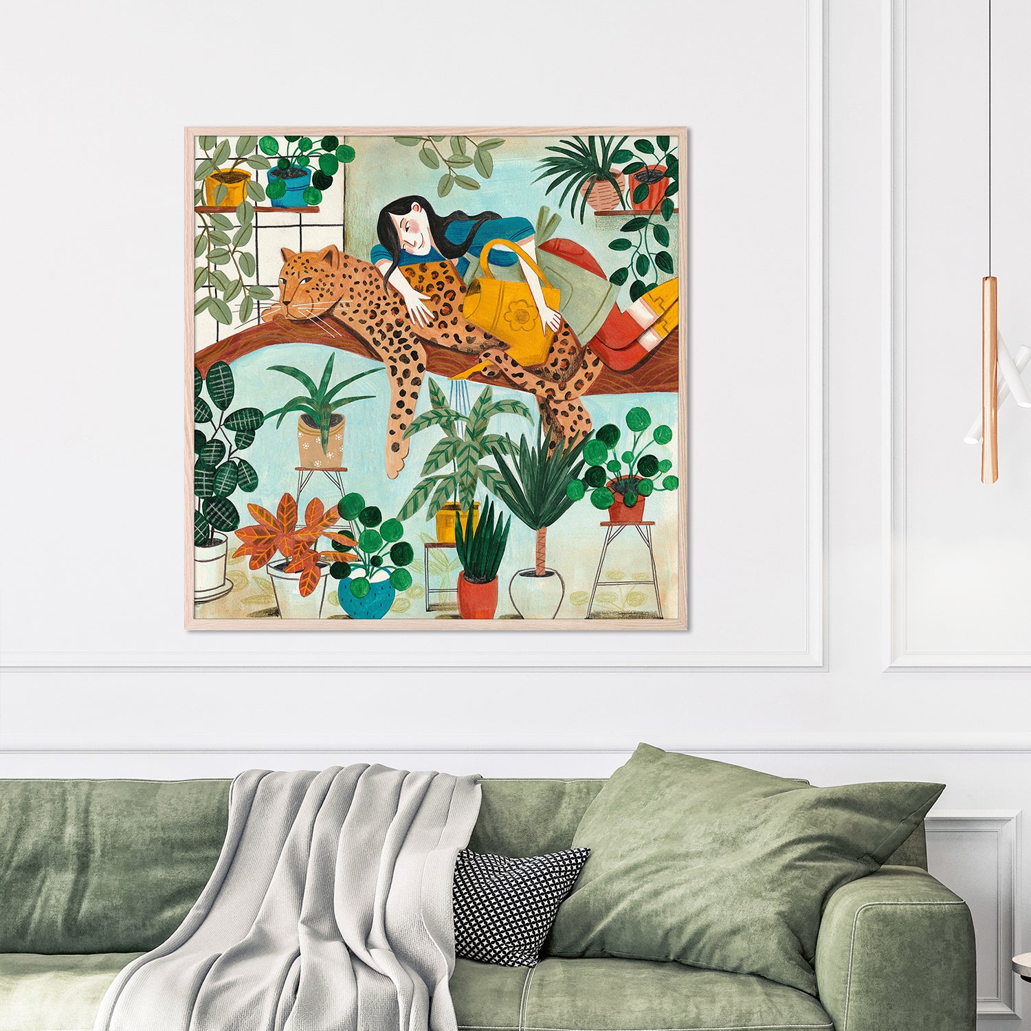 wall-art-print-canvas-poster-framed-Leopard and gardening-2