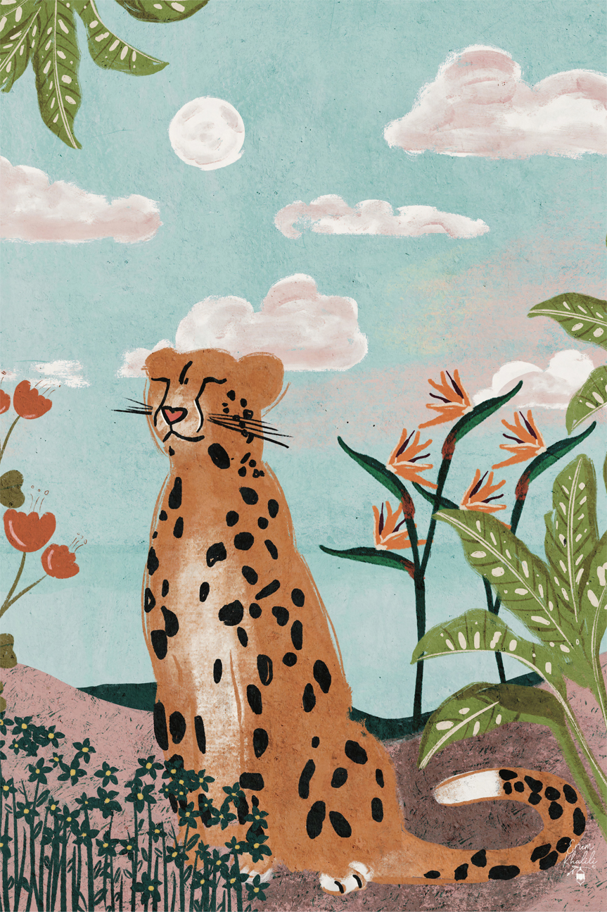 wall-art-print-canvas-poster-framed-Leopard In Jungle Erum Khalili-1