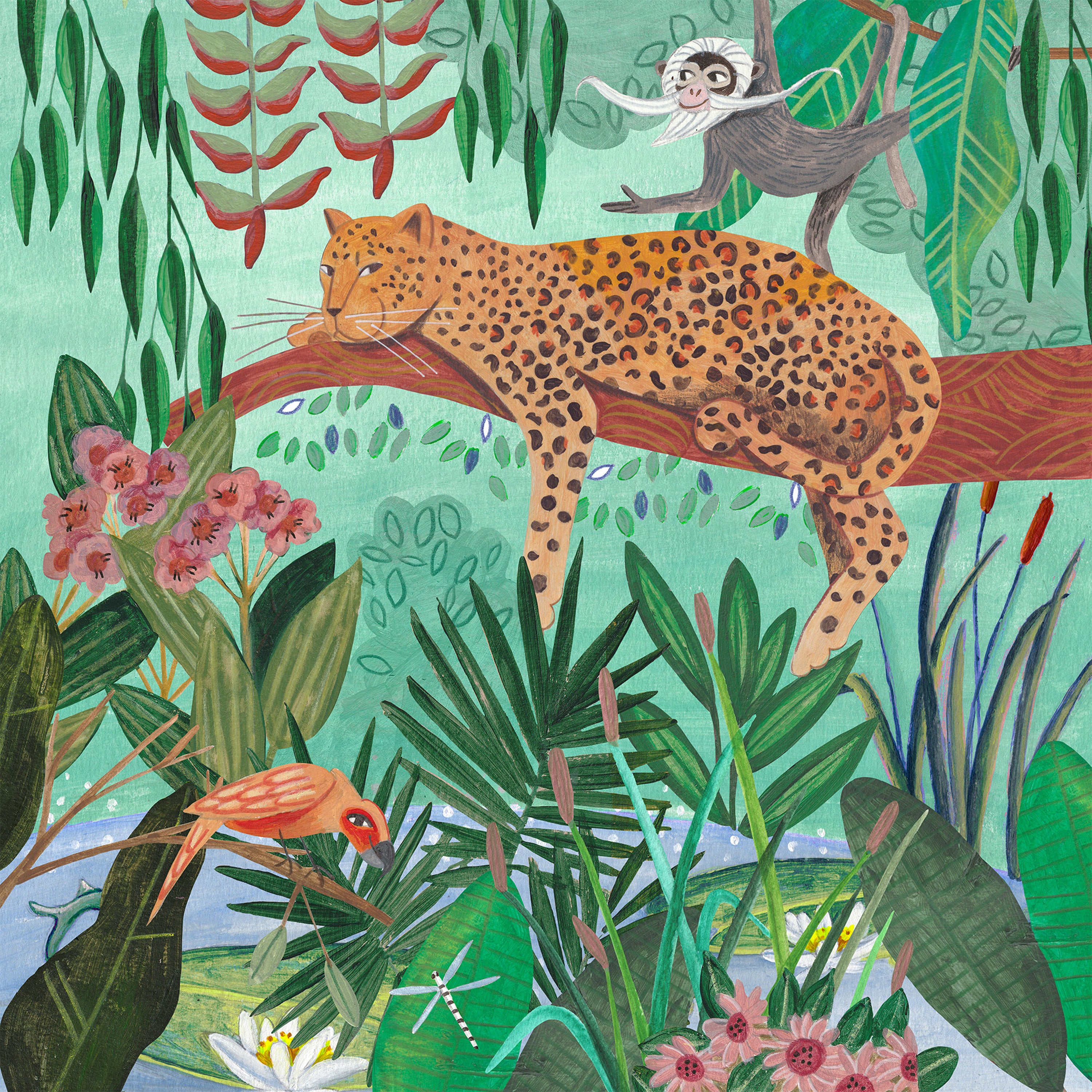 wall-art-print-canvas-poster-framed-Leopard in the jungle-1