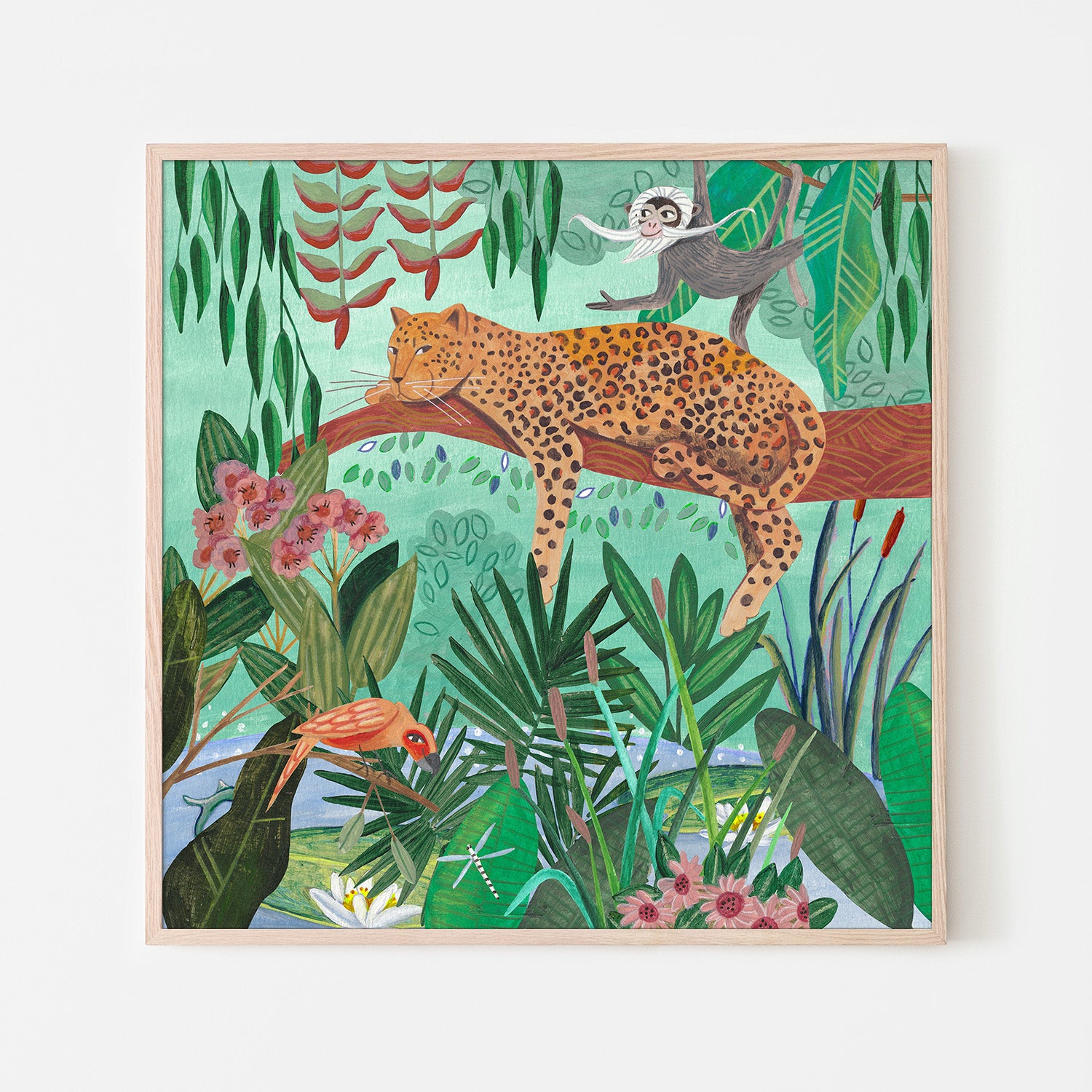 wall-art-print-canvas-poster-framed-Leopard in the jungle-6