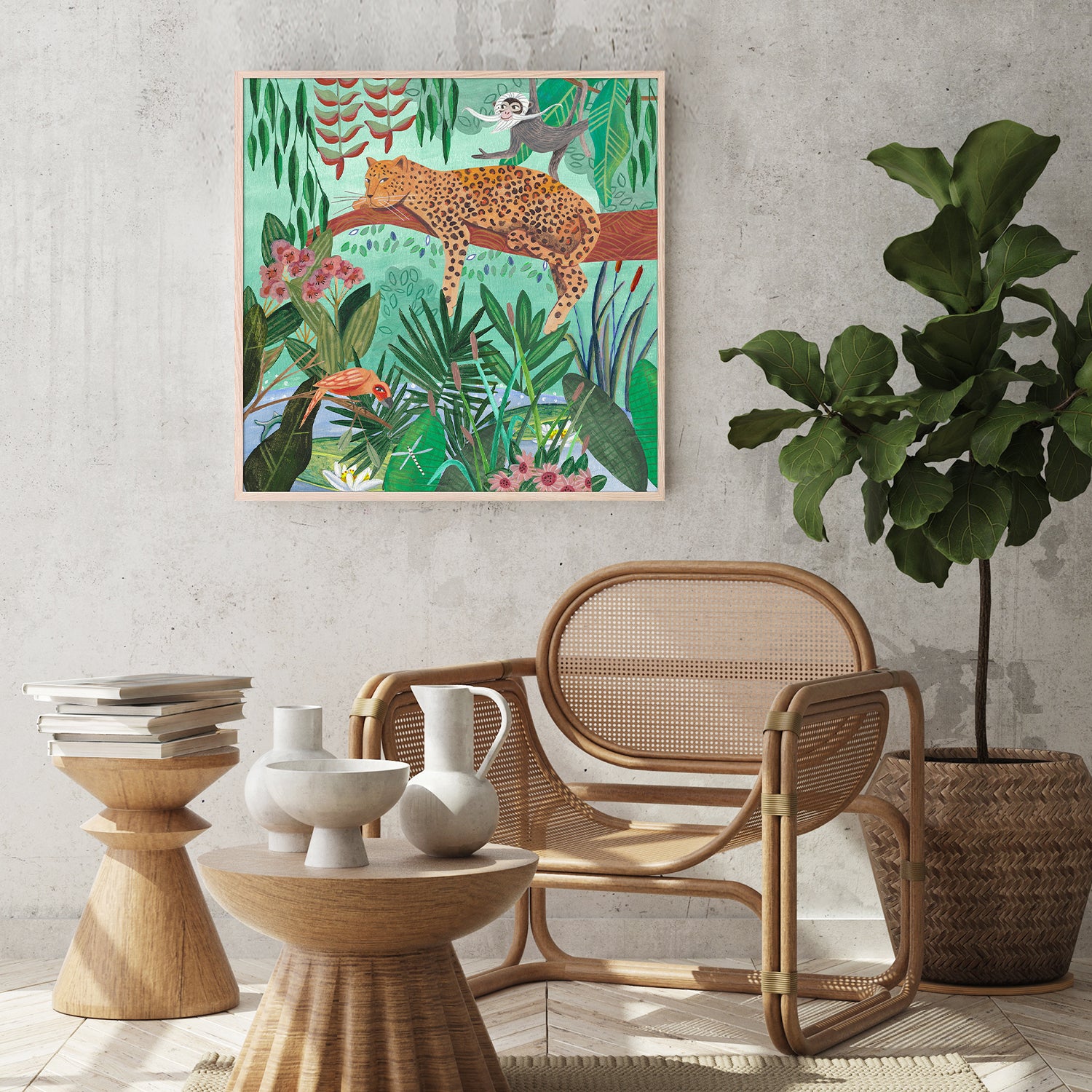 wall-art-print-canvas-poster-framed-Leopard in the jungle-9
