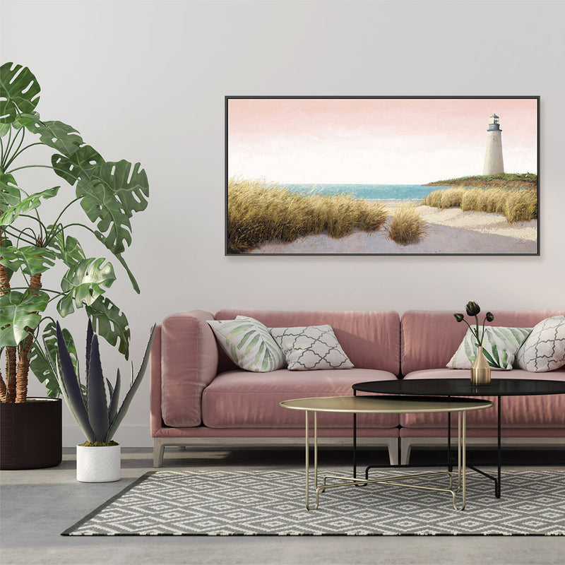 wall-art-print-canvas-poster-framed-Lighthouse by the Sea Blush-by-James Wiens-Gioia Wall Art