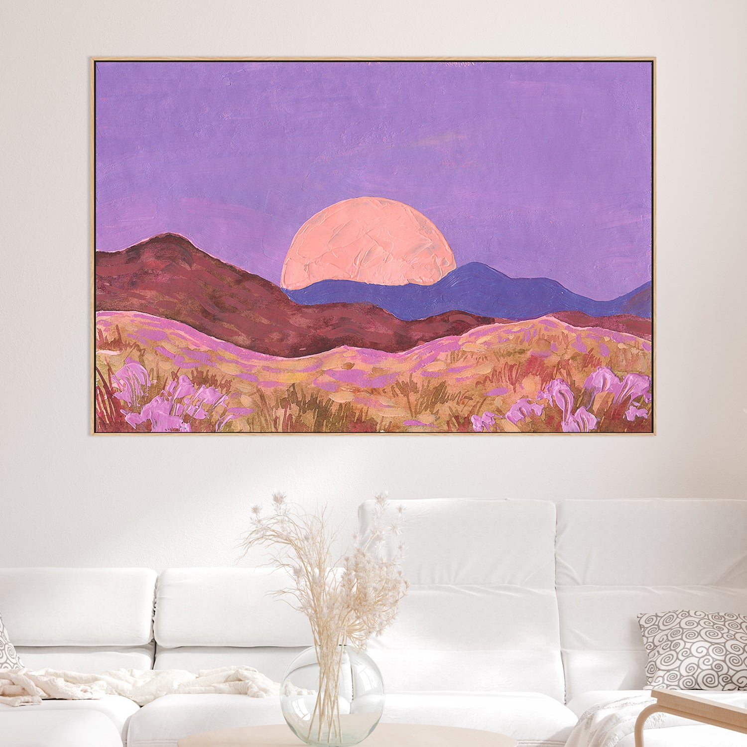wall-art-print-canvas-poster-framed-Lilac Peach Sunset-2