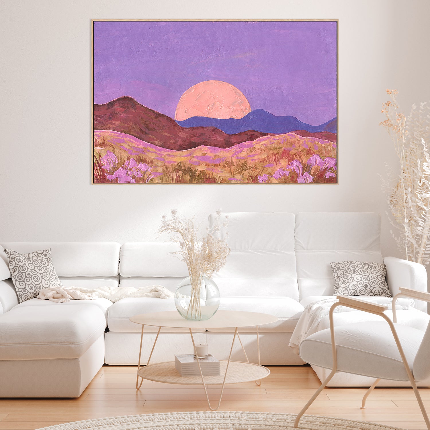 wall-art-print-canvas-poster-framed-Lilac Peach Sunset-7