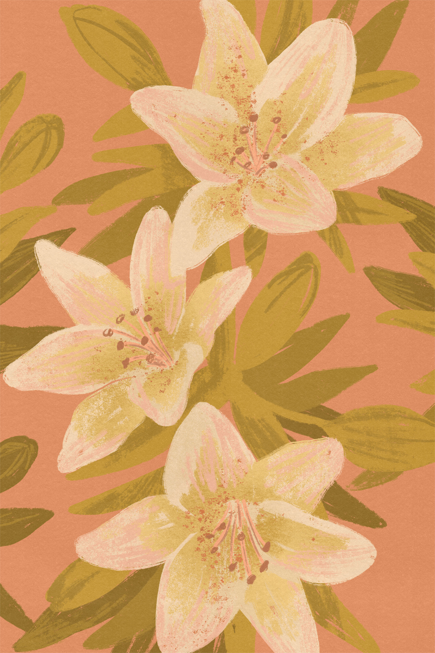 Lilies Wall Art Print Framed Canvas Poster Gioia Wall Art