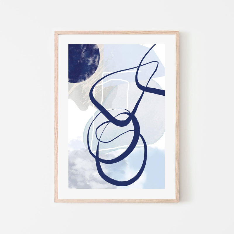 wall-art-print-canvas-poster-framed-Lines Of Blue, Style B , By Sally Ann Moss-GIOIA-WALL-ART