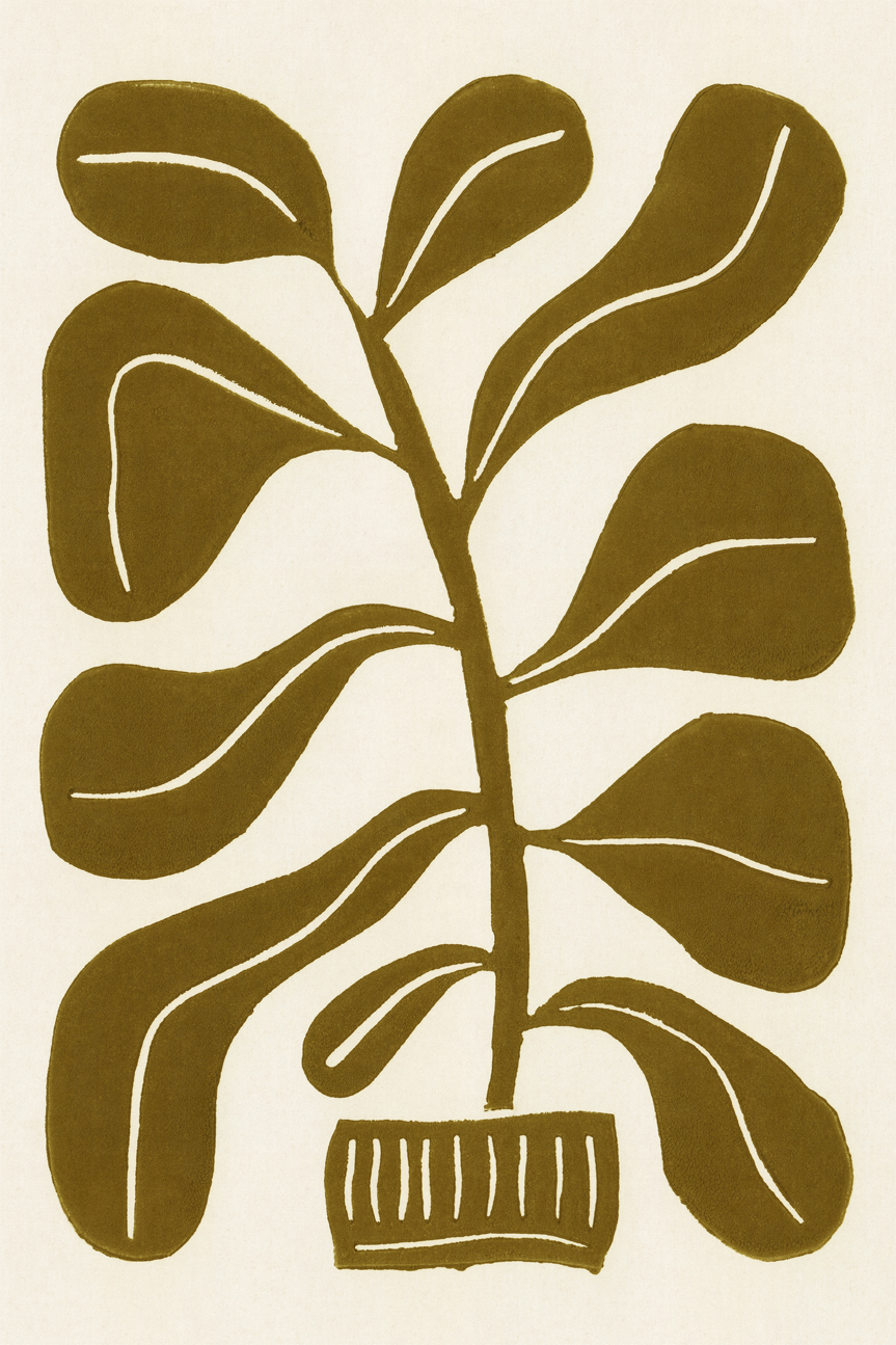 wall-art-print-canvas-poster-framed-Linocut Houseplant-1
