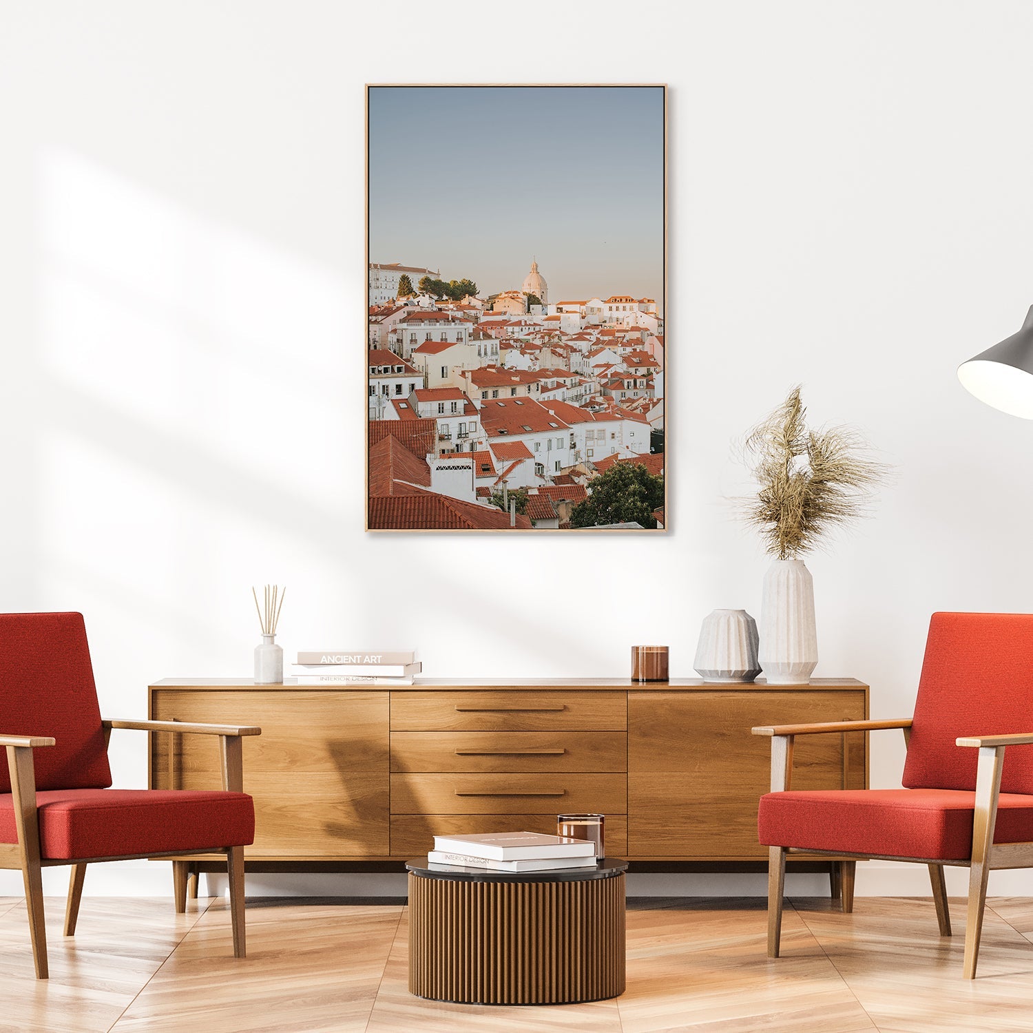 wall-art-print-canvas-poster-framed-Lisbon Rooftop Cityscape, Style B , By Hello Twiggs-7