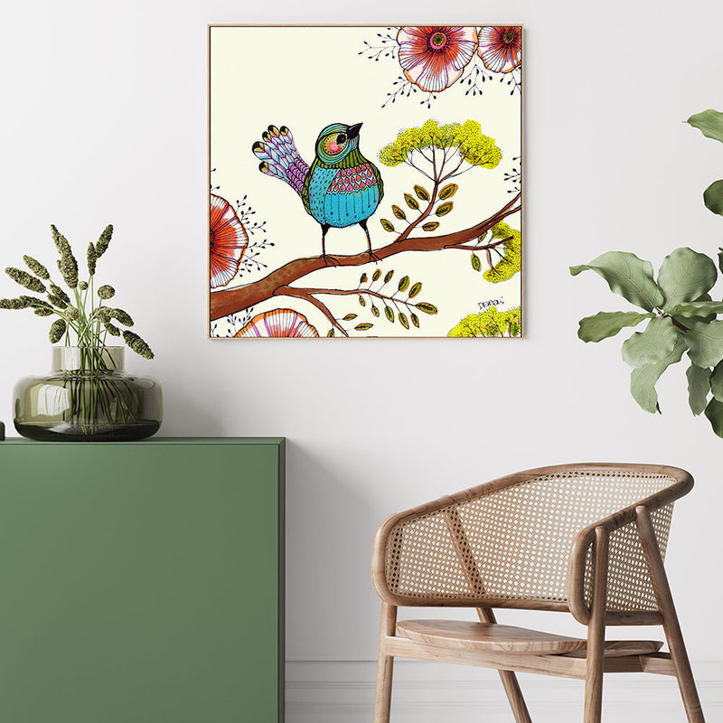 wall-art-print-canvas-poster-framed-Little Blue Bird-GIOIA-WALL-ART