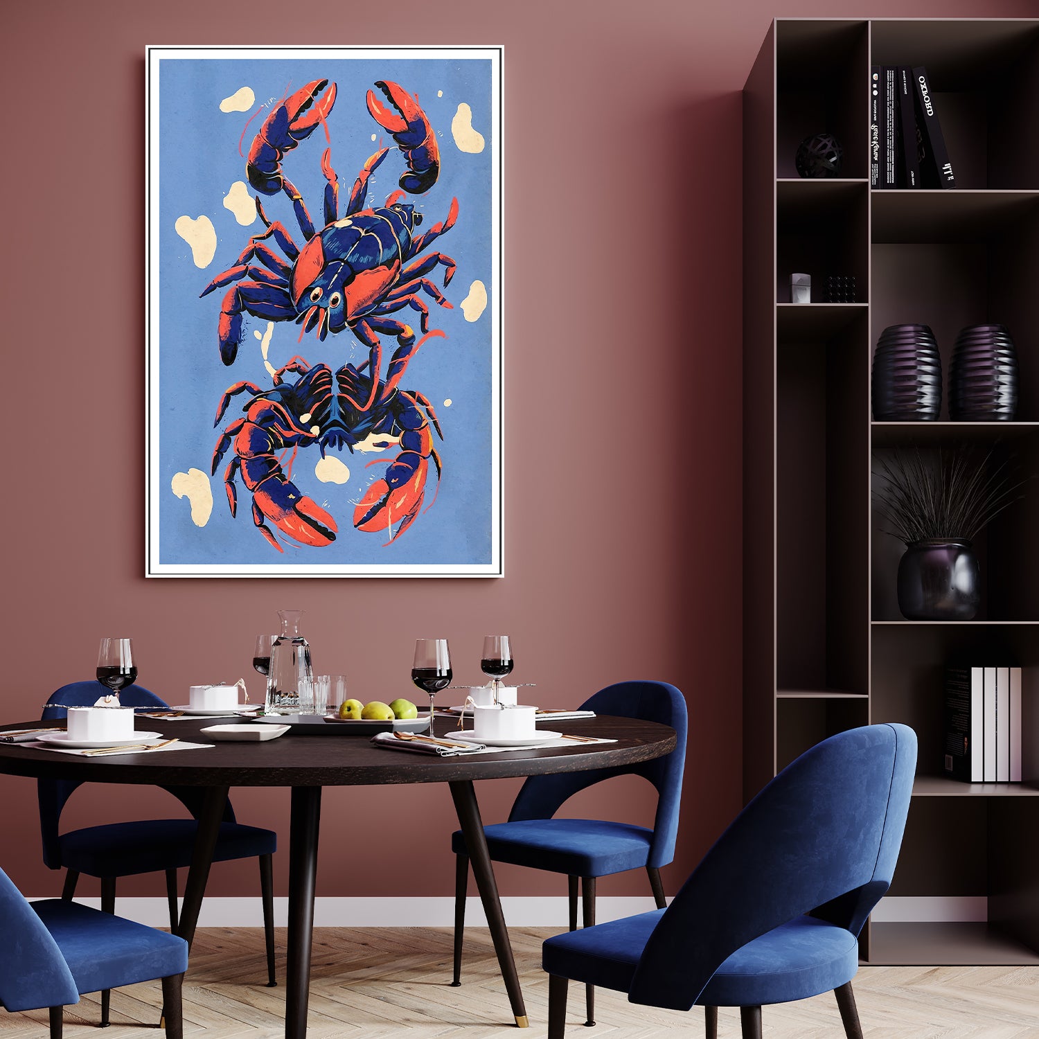 wall-art-print-canvas-poster-framed-Lobster, Style B-7