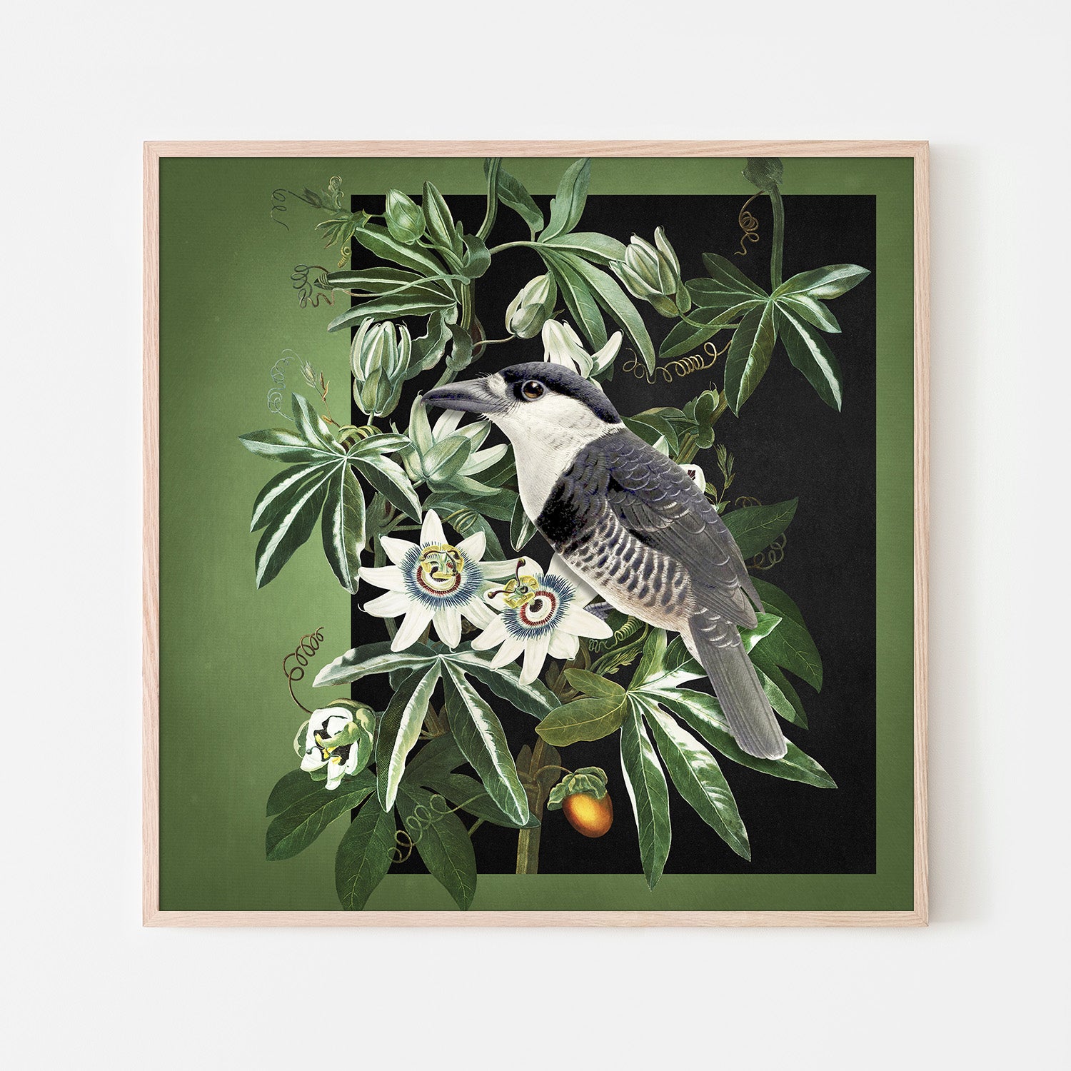 wall-art-print-canvas-poster-framed-Loiseau Et La Passiflore-6