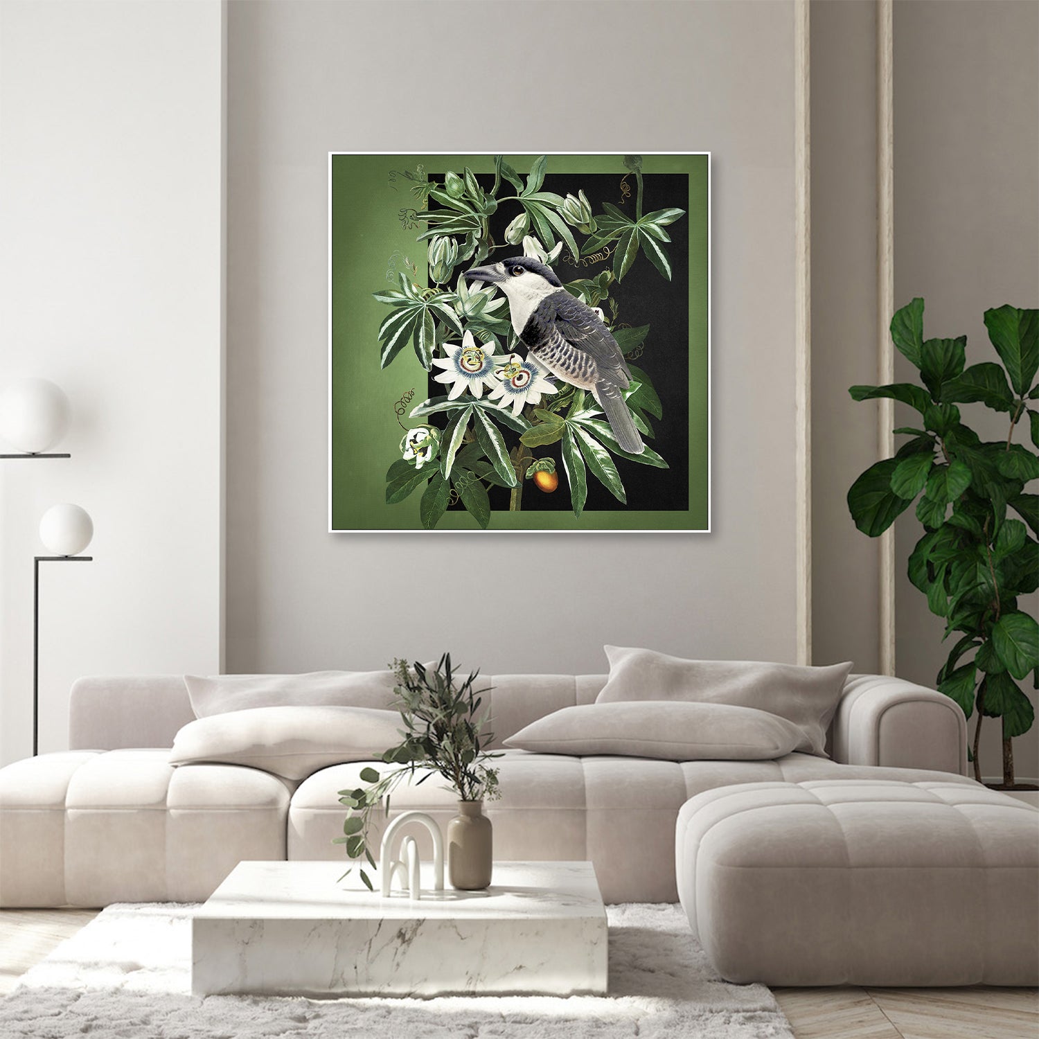 wall-art-print-canvas-poster-framed-Loiseau Et La Passiflore-8