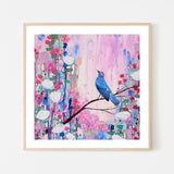 wall-art-print-canvas-poster-framed-Lonesome Blue Bird, Style A , By Sylvie Demers-GIOIA-WALL-ART
