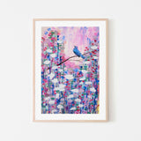 wall-art-print-canvas-poster-framed-Lonesome Blue Bird, Style B , By Sylvie Demers-GIOIA-WALL-ART