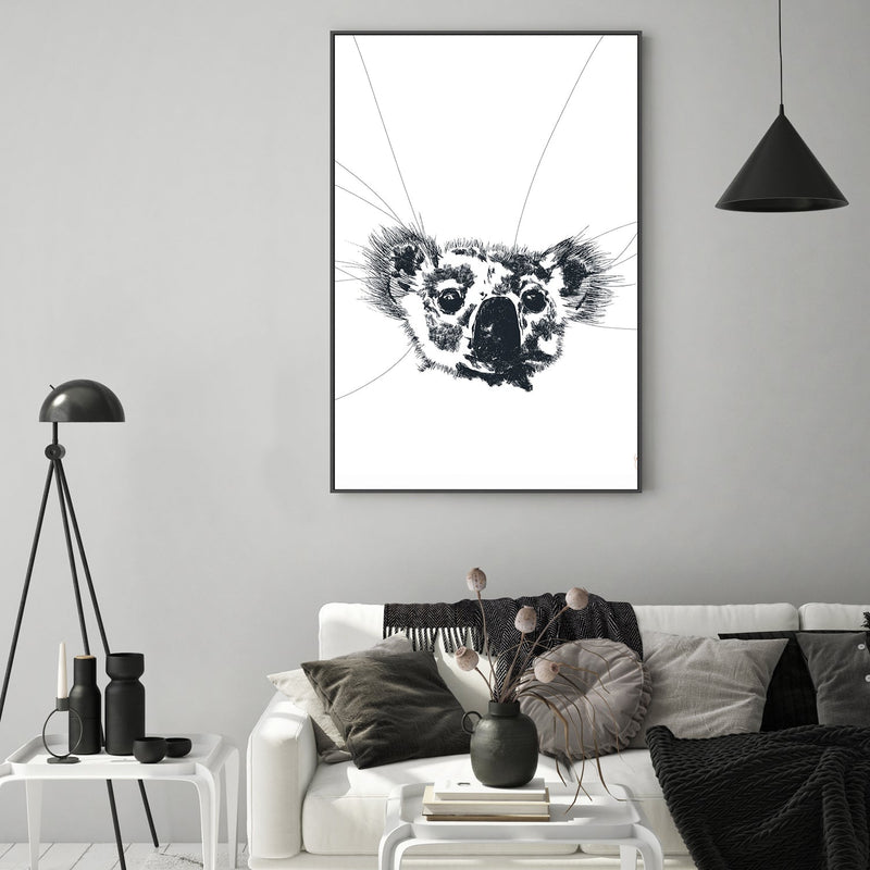 wall-art-print-canvas-poster-framed-Louis Monotone Blue-by-Drawn In By G-Gioia Wall Art