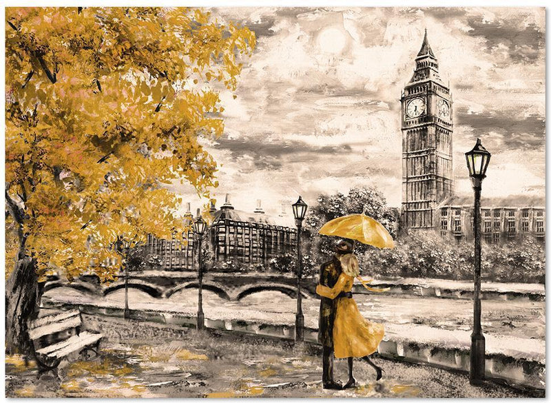 wall-art-print-canvas-poster-framed-Love In London, Oil Painting Style-by-Gioia Wall Art-Gioia Wall Art